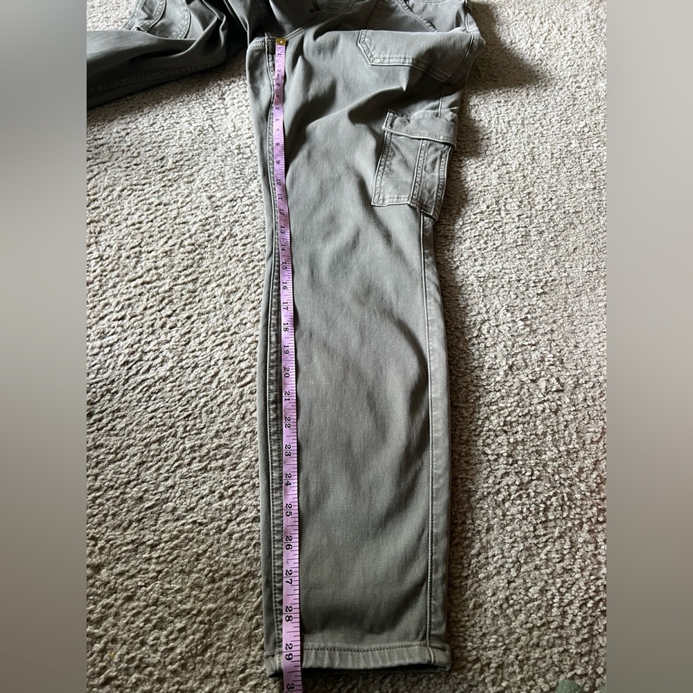 Spanx Stretch Twill Ankle Cargo Pull On Slimming Pants Sz XL in Army Green - Picture 16 of 16